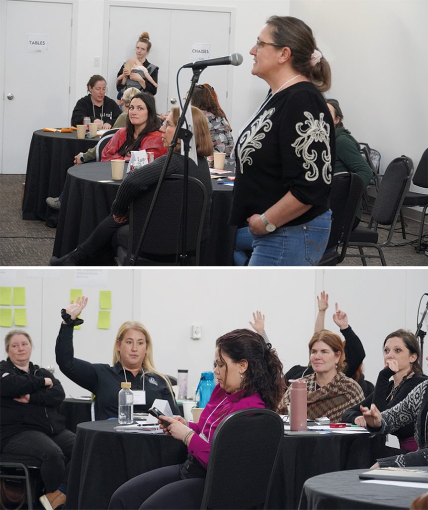 Activité pratique avec des administratrices des Agricultrices du Québec lors de leur journée interrégionale de 2025