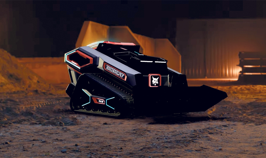 Le RogueX3 est un outil concept entièrement électrique et autonome. Photo : Bobcat
