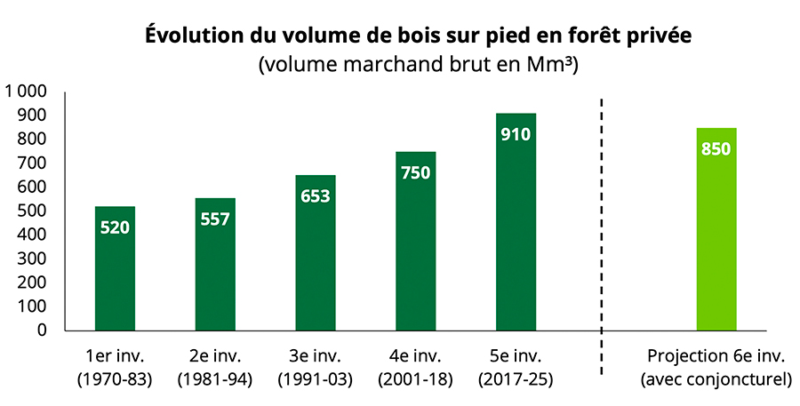 Sources : Programmes décennaux d’inventaires forestiers du Québec de la Direction des inventaires forestiers du MRNF. Compilation à partir des données 2018 qui ont servi au Bilan quinquennal de l’aménagement durable des forêts 2013-2018.