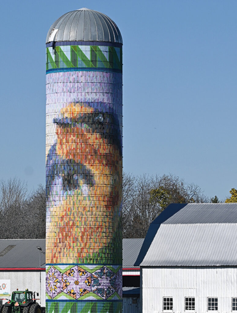 La Ferme Thornbrae, à Très-Saint-Sacrement, expose une œuvre de l’artiste Bosny, qui représente une hirondelle rustique.