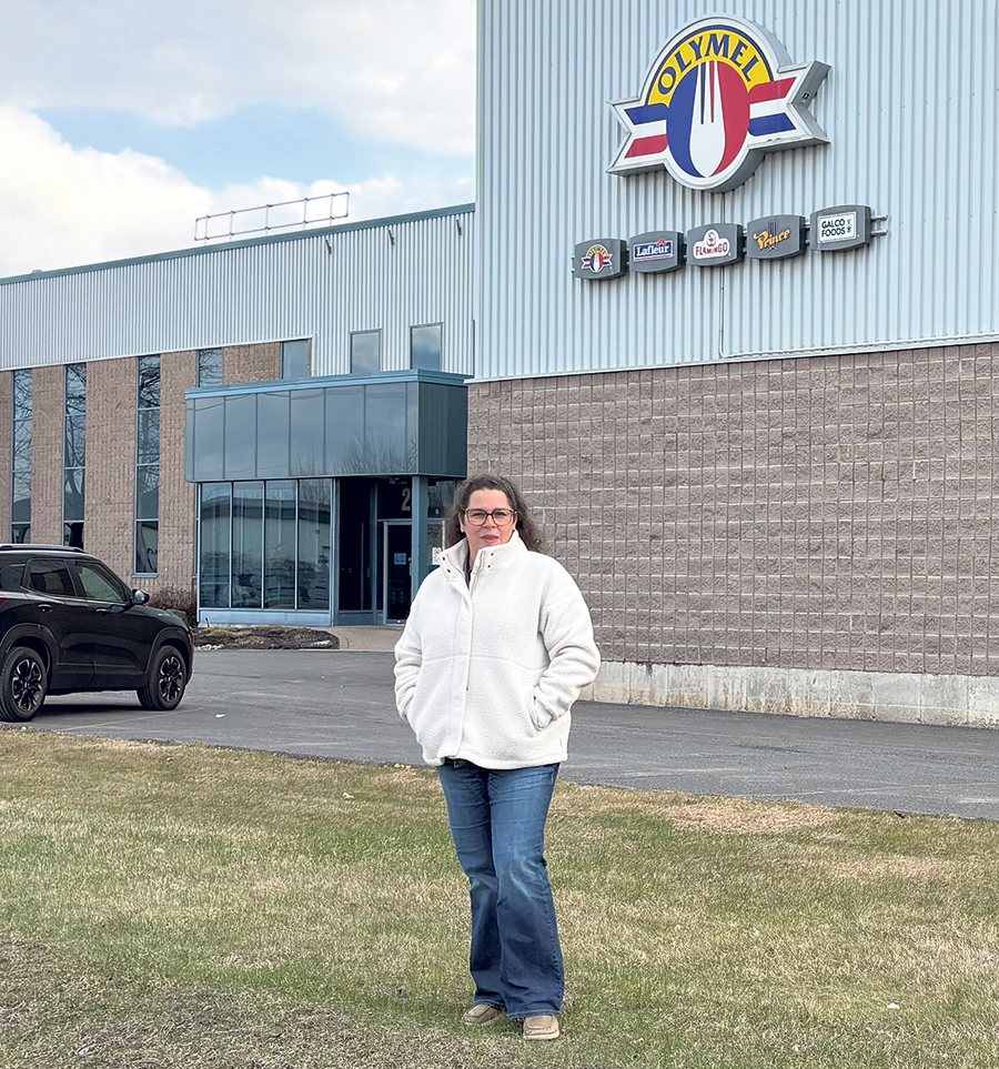 Mélanie Cloutier, présidente du Syndicat des travailleuses et travailleurs de Bacon-Inter-America – CSN. Photo : CSN