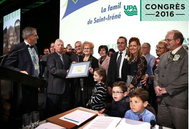 La famille Gauthier a été nommée "Famille agricole de l'année 2016" lors du congrès de l'UPA.
