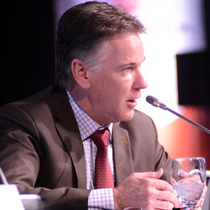 Le président de l’Association québécoise des industries en nutrition animale et céréalière (AQINAC), Christian Breton, a réclamé une réciprocité des normes québécoises à l’importation. Crédit photos : Yves Charlebois