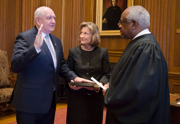 Le Sénat américain a confirmé la nomination de Sonny Perdue, le 24 avril, en votant pour sa candidature à 87 voix contre 11. Crédit photo: USDA