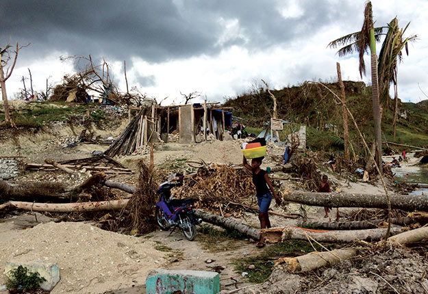 On voit ici les dégâts de l’ouragan Matthew en 2016, à Haïti. Crédit photo : Archives TCN