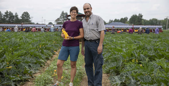 Suzanne Mercille et Stéphane Roy, des Fermes horticoles L.M.R., ont décroché le premier prix dans la catégorie Argent. Crédit photo : Émilie Nadeau, MAPAQ