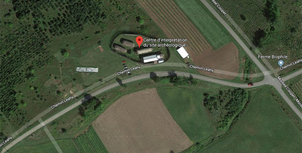 Le site archéologique Droulers-Tsiionhiakwatha (à gauche sur l’image) se situe au centre des terres de France Droulers.