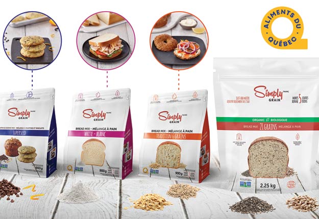 L’entreprise fabrique maintenant des mélanges à pain et à muffins, vendus notamment chez Metro, IGA, Provigo et Costco, sous la marque Simply Grain.