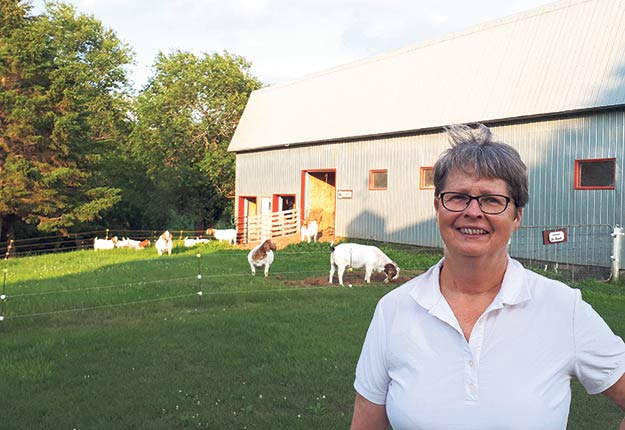 Évelyne LaRoche, présidente du Regroupement des éleveurs de chèvres de boucherie. Photo : Gracieuseté d’Évelyne LaRoche