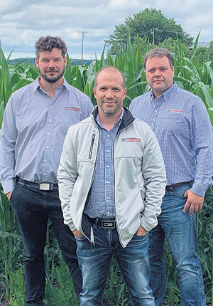 L’équipe des négociants de grains, Jean-François Doiron, David Michon et Evens Gosselin.