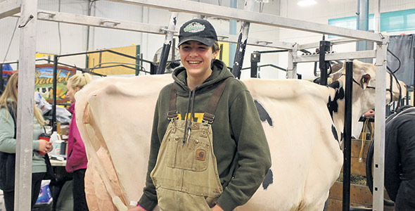 Âgé de 17 ans seulement, Sage Yuill, de la Nouvelle-Écosse, a présenté la vache Bellionaire, dont il est propriétaire.