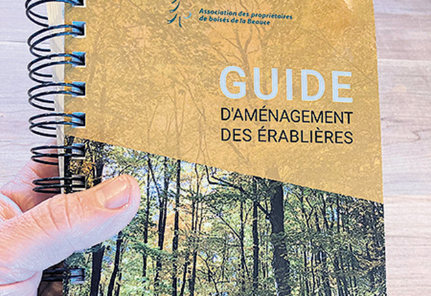 Le guide produit par deux ingénieurs forestiers spécialisés en acériculture compte 264 pages. Photo : Martin Ménard/TCN