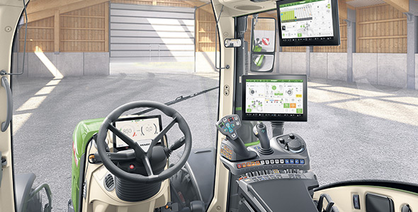 Les tracteurs de la gamme Fendt sont maintenant équipés du nouvel habitacle Fendt One. Les nouvelles cabines sont, entre autres, dotées d’un écran plus grand, d’un nouvel appui-bras et d’un tout nouveau levier multifonction.