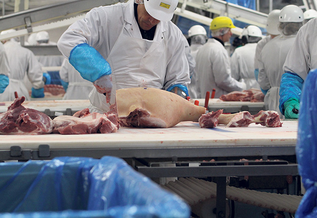 En 2019, Olymel avait transformé ses usines pour augmenter ses exportations de porc réfrigéré sur le marché japonais, où ce produit était prisé pour sa qualité. Photo : Myriam Laplante El Haïli/Archives TCN