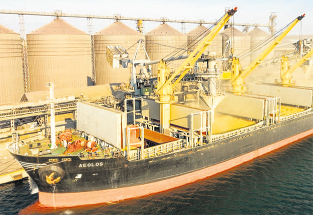 En date du 3 août, 16 cargos chargés de céréales étaient prêts à quitter le port d’Odessa. Photo : Shutterstock