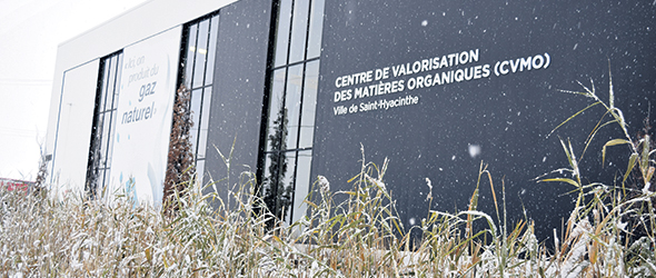 Pour fabriquer son hydrogène, le promoteur s'approvisionnerait à l'usine de biométhanisation de Saint-Hyacinthe (photo), qui transforme chaque année 200 000 tonnes de résidus de l'industrie agroalimentaire en biogaz.