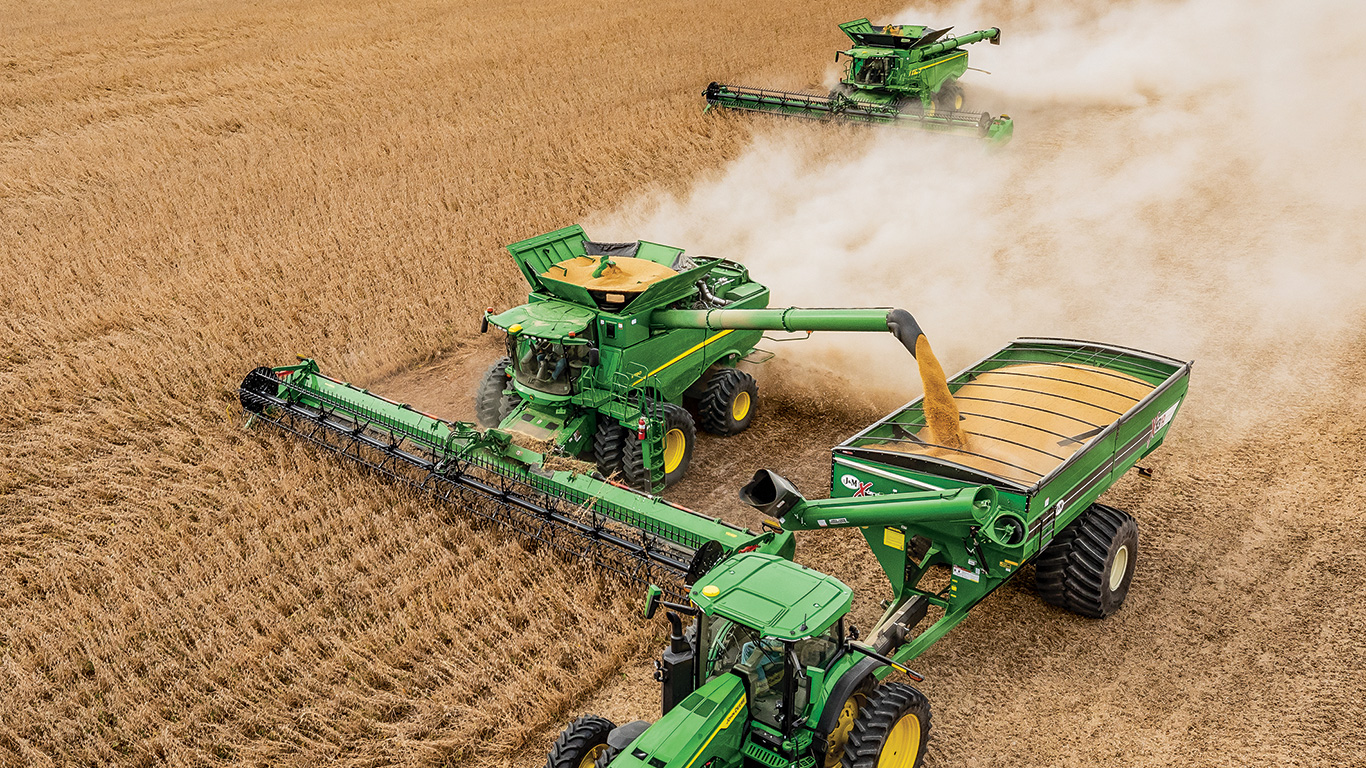 La technologie Combine Advisor de John Deere ajuste automatiquement les paramètres de récolte. Photo : Gracieuseté de John Deere