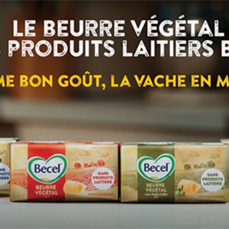 La publicité de beurre végétal Becel fait référence à l’industrie laitière.